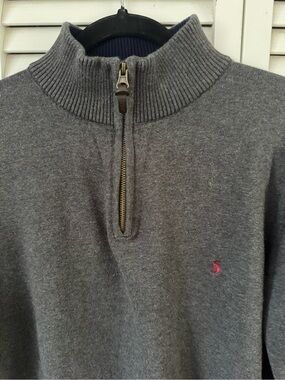 Joules Hillside Zip Neck Grey Marl Sweater Men’s  Large